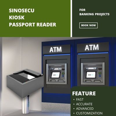 2 Seconds Scan Speed USB 2.0 Interface SINOCECU Kiosk Passport Scanner OCR MRZ Reader