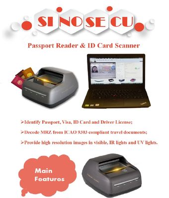 Compact 235*250*148mm Drivers License Scanner and Hotel Passport Reader with SDK