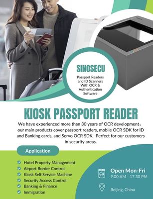 High Speed Kiosk Passport Reader with 500 DPI Resolution and Built-In Scanner