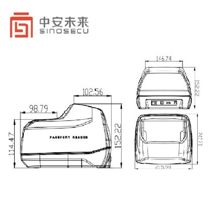 Sinosecu Passport Reader Scanner OCR MRZ Epassport Scanner with Free SDK System Integrate