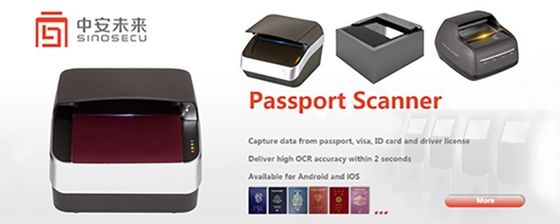175*199*140mm Sinosecu ISO NFC Passport Reader Scanner with OCR Processing ID Verification